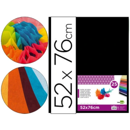 Liderpapel Papel seda negro 52x76 cm 18 gr paquete de 25 hojas Precio: 3.50000002. SKU: B15TP62P26