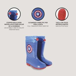 Cerdá T027 Botas de Lluvia PVC para Niños con Diseño Avengers, Color Azul, Talla 27