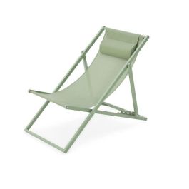 Tumbona PAROS - Estructura de acero - L 63 x P 104 x A 85 cm Verde caqui Precio: 55.50000049. SKU: B17QQBNZSP