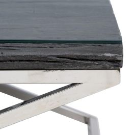 Mesa Centro Negro Madera / Acero Salón 100 X 100 X 48 cm