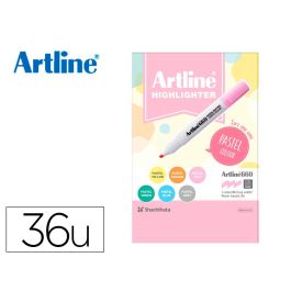 Rotulador Artline Fluorescente Ek-660 Colores Pastel Expositor De 36 Unidades Colores Surtidos