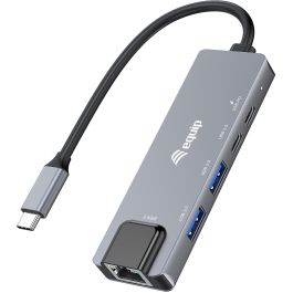 Equip 133496 Adaptador USB-C 5 en 1 a RJ45 2.5 GbE, 2x USB 3.2 Gen 1 Tipo-A, 2x USB Tipo-C con Power Delivery 100W Precio: 48.94999945. SKU: B1HWXZ4KCE