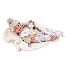 Muñecas Arias Muñeca Elegance 35 cm Babyto Beige con Manta (Muñeco de Peso) Español