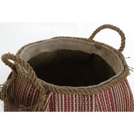 DKD Home Decor Cesta Balines Cestas Decorativas Rojo Azul Fibra 31 x 30 x 31 cm (2 Unidades)