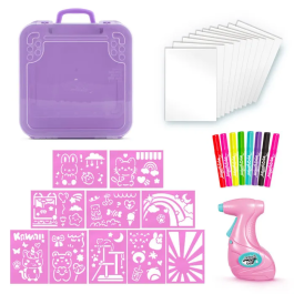 Canal Toys Maletín de Actividades Airbrush Art con Spray Electrónico, Plantillas y Rotuladores AIR 017