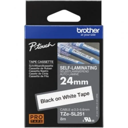 BROTHER Cinta autolaminada. Texto negro sobre fondo blanco. Ancho:24 mm. Longitud: 8 m Precio: 23.50000048. SKU: B17GM8CWYJ