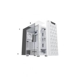 Nfortec Azir ATX Caja PC Gaming Semitorre Blanca con Panel de Cristal Templado y Ventiladores ARGB