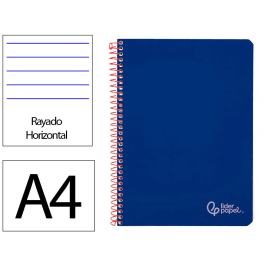 Liderpapel Cuaderno Espiral A4 Witty Tapa Dura 80 Hojas 90gr Rayado Horizontal con Margen Color Azul Oscuro Precio: 11.49999972. SKU: B14AJC75HY