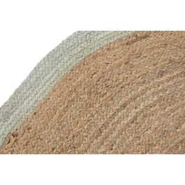 DKD Home Decor Alfombra Scandi Grein de Yute y Algodón Marrón Claro y Verde Jade 150x150 cm
