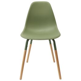 Home Deco Factory Silla Phenix Verde, Estilo Escandinavo, Asiento de Polipropileno y Estructura de Hierro