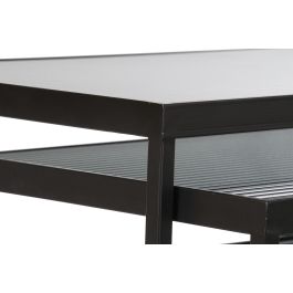DKD Home Decor Mesita Auxiliar Loft Negra, Set de 3 Mesas Auxiliares de Diseño Industrial Moderno - Metal y Cristal - 58x36.5x53.5 cm DKD Home Decor Mesita Auxiliar Loft Negra, Set de 3 Mesas Auxiliares de Diseño Industrial Moderno - Metal y Cristal - 58x36.5x53.5 cm