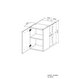 Muebles altos de Oslo 1 puerta + tableta - decoración blanca mate - l 40 x d 36 x h 58 cm