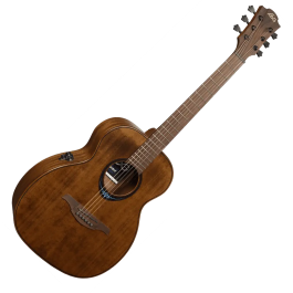 LAG Guitarra Acústica Travel A/E Blue Wave 1 Electroacústica Folk Cedro Rojo Macizo Color Marrón Natural Acabado Satinado