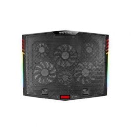 Mars Gaming MNBC5 Soporte Refrigerador Portátil hasta 17.3" con 6 Ventiladores ARGB, Stand 7 Posiciones, 2 USB y Soporte Móvil