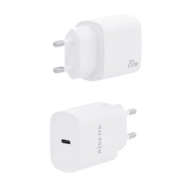 AISENS - CARGADOR USB-C PD3.0 1 PUERTO 1xUSB-C 20W, BLANCO