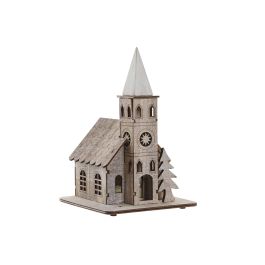 DKD Home Decor Decoracion Navidad Iglesia Madera Led Marron 13.5 x 21 x 13.5 cm (2 Unidades) Precio: 9.8373. SKU: B12LHKSYBC