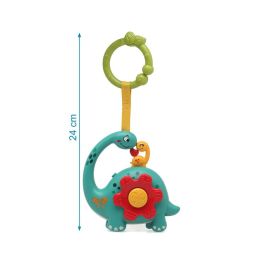 KioKids Dinosaurio Musical Interactivo 7 Melodías para Bebé +6 meses, Motricidad Fina, con Anilla para Cuna/Carrito, Multicolor