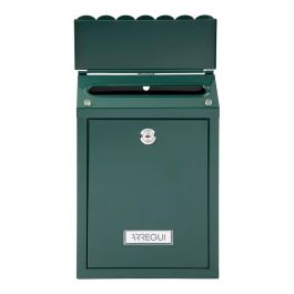 Arregui Buzón Individual Exterior Civic Acero Verde 21,6 x 8 x 30 cm con Tejadillo y 2 Llaves