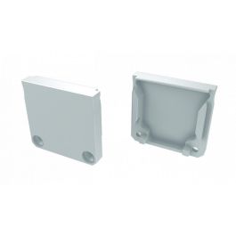 Tapón Final Perfil Plástico Gris Con Agujero Extraible Tipo DILEDA