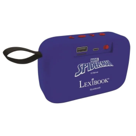 Lexibook Altavoz Bluetooth Portátil Spider-Man, Bluetooth 5.0 Inalámbrico de Alta Calidad para Dispositivos Compatibles