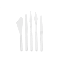 Liderpapel Espatulas para Pintura de Plástico Juego de 5 Unidades Tamaños Surtidos