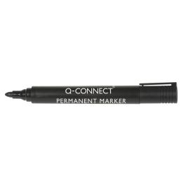 Rotulador Q-Connect Marcador Permanente Negro Punta Redonda 3 mm 10 unidades