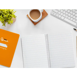Liderpapel Cuaderno Espiral A5 Tapa Dura 80 Hojas Cuadro Pautado 3mm Color Naranja