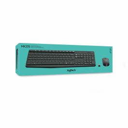 Logitech MK235 Teclado y Ratón Inalámbricos - Combo Resistente a Salpicaduras, Batería Larga Duración, Teclado Numérico