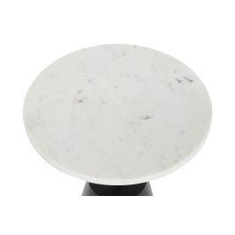 DKD Home Decor Mesita Auxiliar Cuadrada de Mármol y Metal para Salón 40x40x50 cm
