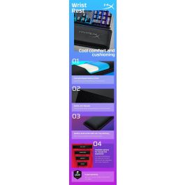 HP HyperX Wrist Rest - Reposamuñecas para Mouse con Base Antideslizante y Acolchado Cómodo