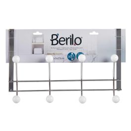 Berilo Percha Puerta 8 Ganchos Blanco 31x24x10.5 cm (Set de 12)