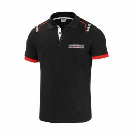 Sparco S01276MRNR2M Polo Martini Racing con Logo en Pecho 100% Piqué Algodón Negro Talla M