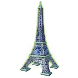 Ravensburger - Puzzle 3D Torre Eiffel Fosforescente 50 años - A partir de 10 años - 216p numerados para montar sin pegamento - Accesorios incluidos - 11591