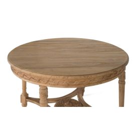 GINER Y COLOMER Mesa de Comedor Redonda de Teca Maciza 120 cm Natural