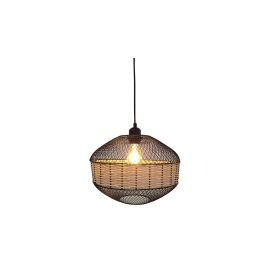 DKD Home Decor Lámpara de Techo Estilo Urban Industrial de Metal y Ratán Negro Marrón para Bombilla E27 50W 31x31x27 cm Precio: 30.58638. SKU: S3031498