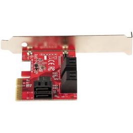 StarTech.com 6P6 Tarjeta Controladora PCIe 3.0 x4 SATA 6 Puertos 6Gb/s con Perfil Bajo para HDDs/SSDs