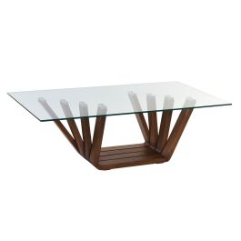 Mesa de Centro DKD Home Decor Cristal nogal (130 x 70 x 42 cm)