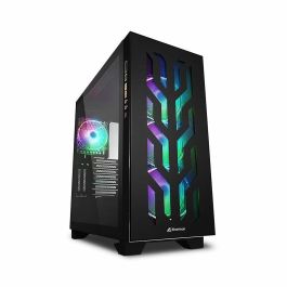 Sharkoon CA300T Torre E-ATX ELITE SHARK, Cristal Templado, Panel I/O Iluminado, 3x Ventiladores RGB, Negro para PC Gaming Alta Gama