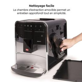 Melitta F831-101 Cafetera Súper Automática Barista T Smart 5 Intensidades de Café, Limpieza y Descalcificación Auto, 1.8L, sin Leche, Plateada
