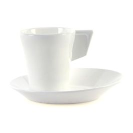 Taza Café Con Plato 90 Ml Blanca RB Drinks (6 Unidades)