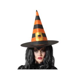 Sombrero De Bruja Con Rayas Naranja Y Negro Con Hebilla Para Halloween Y Fiestas Precio: 1.49999949. SKU: S1131287