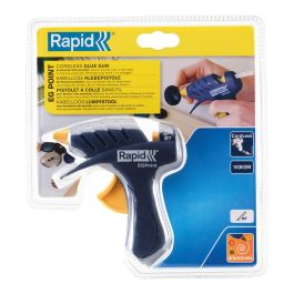 Rapid 5000423 Pistola de cola sin cable para barras Ø7mm, boquilla fina precisión, 80g/h, 7 min autonomía, calienta 5 min