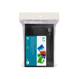 Liderpapel Dossier Carpeta Broche Polipropileno DIN A7 Negro Opaco Resistente 180 micras
