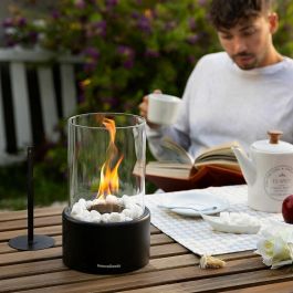 Innovagoods Chimenea de mesa de bioetanol decorativa v0103774, diseño moderno, base de hierro, sin humo, Ø16x26.5cm