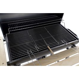 Barbacoa de Carbón con Tapa y Ruedas DKD Home Decor Negro Natural Madera Metal Acero 108 x 71 x 103 cm