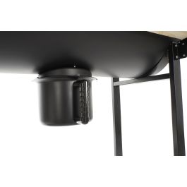 Barbacoa de Carbón con Tapa y Ruedas DKD Home Decor Negro Natural Madera Metal Acero 108 x 71 x 103 cm