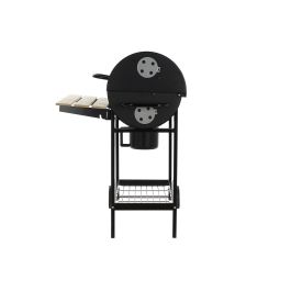 Barbacoa de Carbón con Tapa y Ruedas DKD Home Decor Negro Natural Madera Metal Acero 108 x 71 x 103 cm