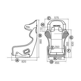 Recaro RC071280630 Asiento Recaro Pro Racer SPG HANS Velour Negro FIA 8855-1999 Piloto&Copiloto