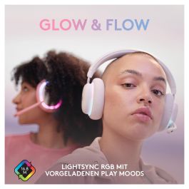 Logitech G735 Auriculares Inalámbricos Bluetooth y Lightspeed, Diadema para Gaming, Color Blanco Mist