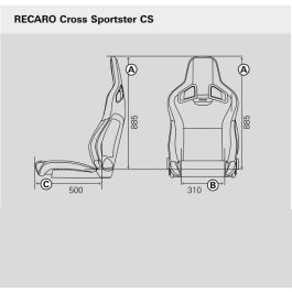 Recaro RC414102585 Asiento Deportivo Cross Sportster CS Calefacción Piel Artificial Negro-Dinamica Rojo Copiloto